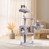 VEVOR Cat Tree for Indoor Cats, 45.2" Cat Tower with Cat Condo, Sisal Scratching Post, Hammock, Top Perch, Jumping Platforms, Large Cat House with Hang Ball, Cat Furniture Activity Center, Light Grey