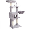 VEVOR Cat Tree for Indoor Cats, 45.2" Cat Tower with Cat Condo, Sisal Scratching Post, Hammock, Top Perch, Jumping Platforms, Large Cat House with Hang Ball, Cat Furniture Activity Center, Light Grey