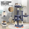 VEVOR Cat Tree for Indoor Cats, 45.2" Cat Tower with Cat Condo, Sisal Scratching Post, Hammock, Top Perch, Jumping Platforms, Large Cat House with Hang Ball, Cat Furniture Activity Center, Dark Grey