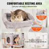 VEVOR Cat Tree for Indoor Cats, 56.2" Cat Tower with Cat Condo, Sisal Scratching Post, Hammock, Top Perch, Jumping Platforms, Large Cat House with Hang Ball, Cat Furniture Activity Center, Light Grey