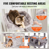 VEVOR Cat Tree for Indoor Cats, 68.5" Cat Tower with 2 Cat Condos, Sisal Scratching Post, Hammocks, Top Perches, Jumping Platforms and Ramp, Cat Furniture Activity Center with Hang Balls, Light Grey
