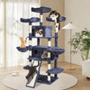 VEVOR Cat Tree for Indoor Cats, 68.5" Cat Tower with 2 Cat Condos, Sisal Scratching Post, Hammocks, Top Perches, Jumping Platforms and Ramp, Cat Furniture Activity Center with Hang Balls, Dark Grey
