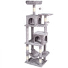 VEVOR Cat Tree for Indoor Cats, 63" Cat Tower with 2 Cat Condos, Sisal Scratching Post, Hammock, Top Perch, Jumping Platforms, Large Cat Furniture Activity Center with Hang Ball, Light Grey