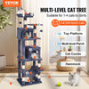 VEVOR Cat Tree for Indoor Cats, 63" Cat Tower with 2 Cat Condos, Sisal Scratching Post, Hammock, Top Perch, Jumping Platforms, Large Cat Furniture Activity Center with Hang Ball, Dark Grey