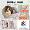 VEVOR Cat Tree for Indoor Cats, 68.5" Cat Tower with 2 Cat Condos, Sisal Scratching Post, Hammock, Top Perch, Jumping Platforms, Large Cat Furniture Activity Center with Hang Ball, Light Grey