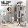 VEVOR Cat Tree for Indoor Cats, 68.5" Cat Tower with 2 Cat Condos, Sisal Scratching Post, Hammock, Top Perch, Jumping Platforms, Large Cat Furniture Activity Center with Hang Ball, Light Grey