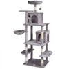 VEVOR Cat Tree for Indoor Cats, 68.5" Cat Tower with 2 Cat Condos, Sisal Scratching Post, Hammock, Top Perch, Jumping Platforms, Large Cat Furniture Activity Center with Hang Ball, Light Grey