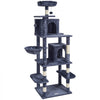 VEVOR Cat Tree for Indoor Cats, 68.5" Cat Tower with 2 Cat Condos, Sisal Scratching Post, Hammock, Top Perch, Jumping Platforms, Large Cat Furniture Activity Center with Hang Ball, Dark Grey