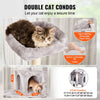 VEVOR Cat Tree for Indoor Cats, 72" Cat Tower with 2 Cat Condos, Sisal Scratching Post, Hammock, Top Perch, Jumping Platforms, Large Cat Furniture Activity Center with Hang Ball, Light Grey