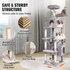 VEVOR Cat Tree for Indoor Cats, 72" Cat Tower with 2 Cat Condos, Sisal Scratching Post, Hammock, Top Perch, Jumping Platforms, Large Cat Furniture Activity Center with Hang Ball, Light Grey