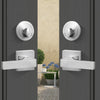VEVOR Double Door Handle Set, Double Door Lock Set with Reversible Handle Lever, Satin Nickel Square Door Lever, Heavy Duty Double Front Door Handle Set with Dummy, for Front Door or Office Door