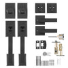 VEVOR Double Door Handle Set, Matte Black Arched Door Lever, Double Front Door Handle Set with Reversible Handle Lever, Heavy Duty Double Door Lock Set with Dummy, for Office Door or Front Door