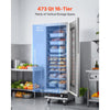 VEVOR Electric Hot Box Food Warmer, 16-Tier Commercial Warming Cabinet with Water Tray, Glass Door and Adjustable Shelves, Stainless Steel Food Warmer Cabinet, for Restaurant, Kitchen, Pizza, Chicken