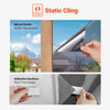 VEVOR Window Privacy Film, One Way Window Tint, Daytime Mirror Reflective Heat Control Glass, Static Cling Sun Blocking, See out Not in Window Film for Home and Office, Black-Silver, 36 in x 6.5 ft