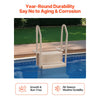 VEVOR Swimming Pool Ladder, 3-Step Double Handrails Stairs with Non-slip Heavy Duty Steps, Max Load Capacity 400 lbs, for 36-48 Inch Inground & Above-ground Pools of Any Decking Surface, Taupe