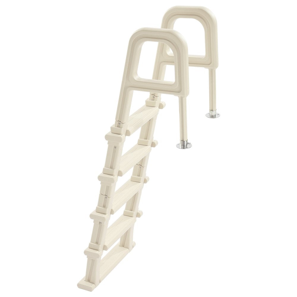 VEVOR Swimming Pool Ladder, 75°Inclined 5-Step Double Handrails Stair, Non-slip Heavy Duty Steps, Load Capacity 300 lb, for 48-54 In Inground & Above-ground Pools of Any Deck Surface Indoor & Outdoor