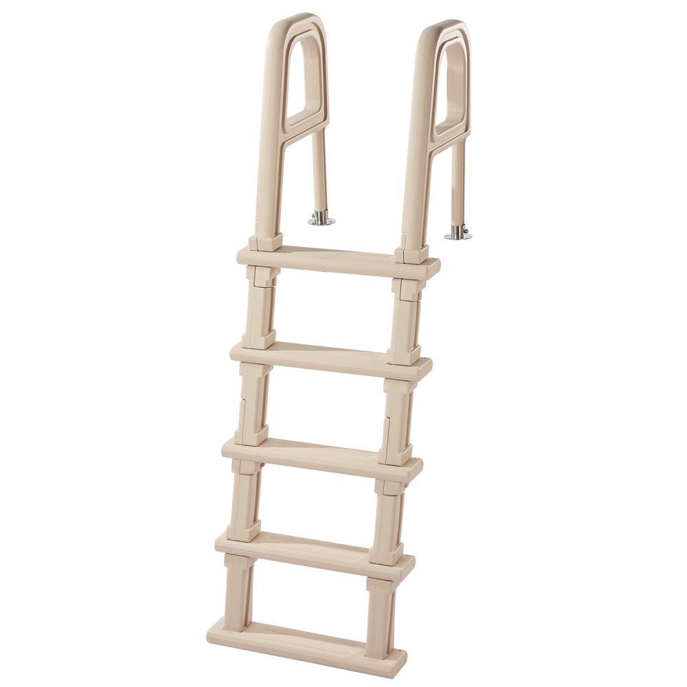 VEVOR Swimming Pool Ladder, Inclined 5-Step Double Handrails Stair, Non-slip Heavy Duty Step, Load Capacity 300 lb, for 48-54" Inground & Above-ground Pools of Any Deck Surface Indoor & Outdoor, Taupe