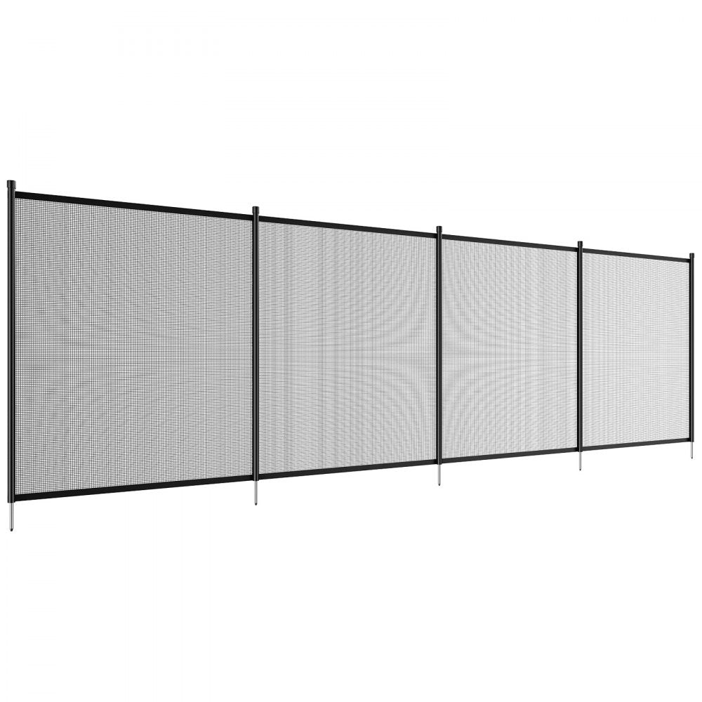 VEVOR Pool Fence, 4 x 12 FT Pool Fences for Inground Pools, Removable Child Safety Pool Fencing, Easy DIY Installation Swimming Pool Fence, 340gms Teslin PVC Pool Fence Mesh Protects Kids and Pets