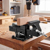 VEVOR Heavy Duty Bench Vise, 4" Jaw Width, Multi-Purpose Ductile Iron Bench Vise with Anvil and 360-Degree Locking Swivel Base, 2.24" Throat Depth, 4.7" Max Jaw Opening, for Drilling, Pipe Cutting