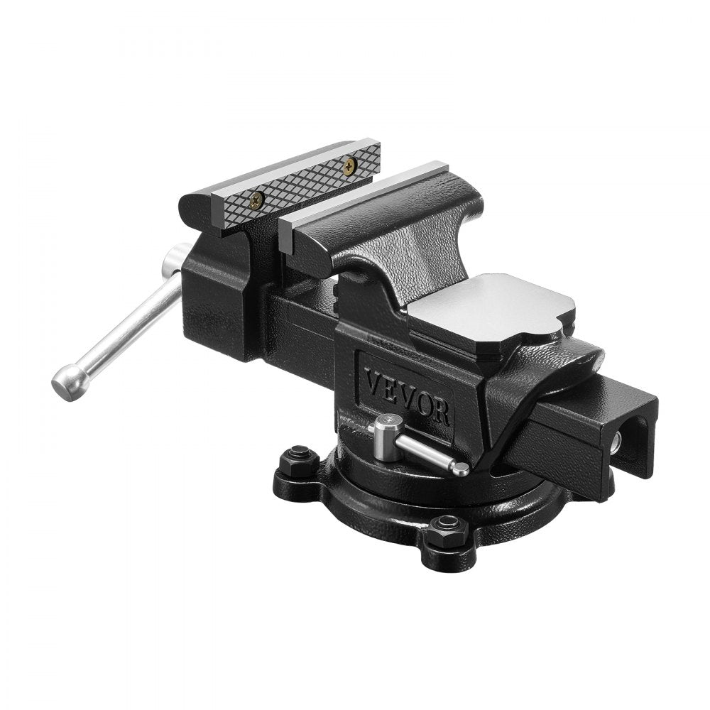 VEVOR Heavy Duty Bench Vise, 4" Jaw Width, Multi-Purpose Ductile Iron Bench Vise with Anvil and 360-Degree Locking Swivel Base, 2.24" Throat Depth, 4.7" Max Jaw Opening, for Drilling, Pipe Cutting