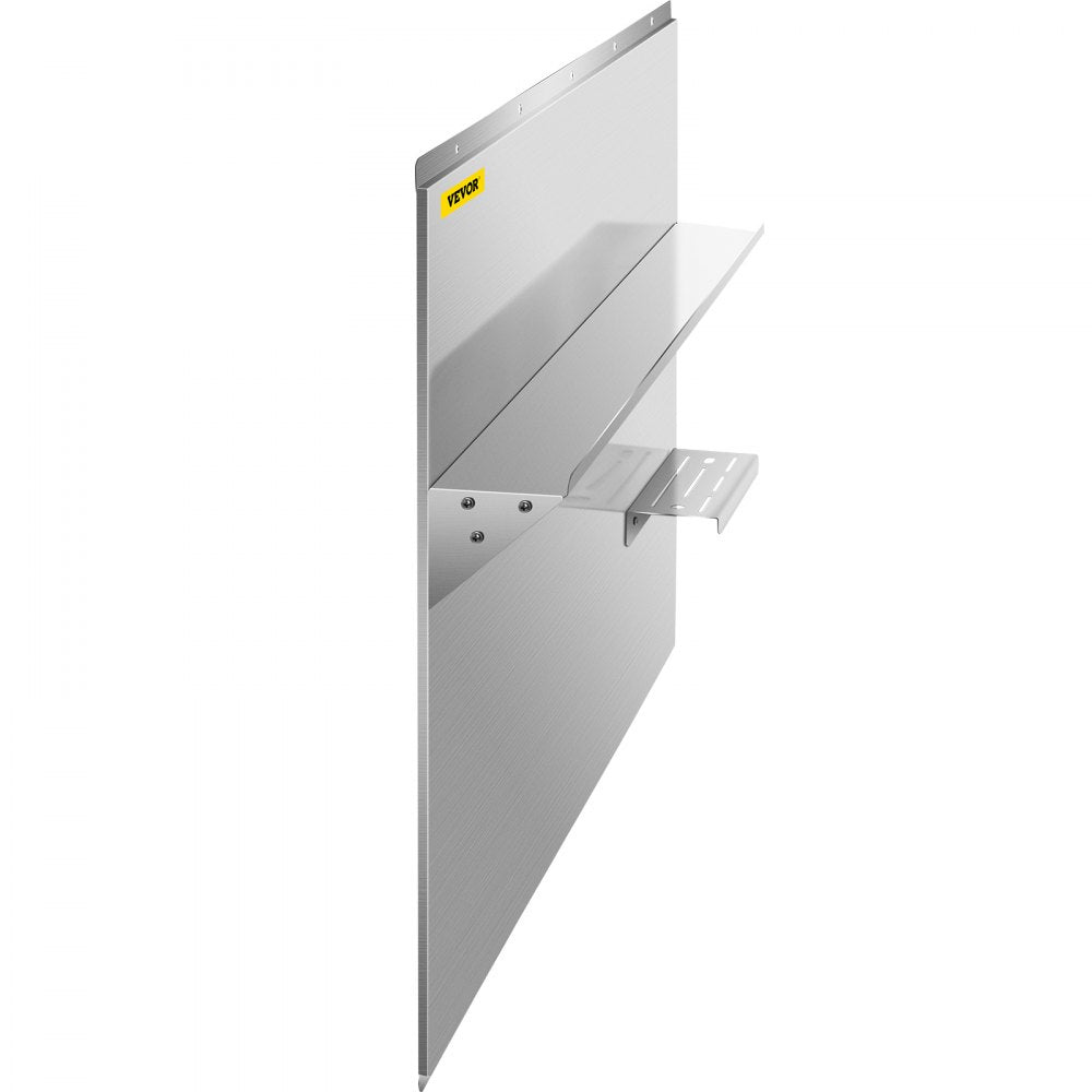 VEVOR Range Backsplash with Shelf 30 x 30.7 Inch Range Hood Wall Shield, Stainless Steel Backsplash Silver Splash Plate for Range Hood Stainless Backsplash with Built-in Storage Shelf and Hanging Rack