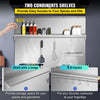 VEVOR Range Backsplash with Shelf 36 x 29.5 Inch Range Hood Wall Shield, Stainless Steel Backsplash Silver Splash Plate for Range Hood Stainless Backsplash with Built-in Storage Shelf and Hanging Rack