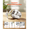 VEVOR Keyed Entry Door Knob, Satin Nickel Door Knob with Round Ball, Keyed Exterior & Thumb Turn Lock Interior, All Metal Doorknobs Hardware with Lock and Keys, Modern Design for Bedroom & Bathroom