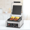 VEVOR Commercial Panini Grill, 1800W Electric Sandwich Panini Maker, Stainless Steel Sandwichs Press Grill with Handle and Temp Control, 8.8x9 in Full Grooved Enamel Plate for Hamburger Steak Bacon