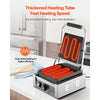 VEVOR Commercial Panini Grill, 1800W Electric Sandwich Panini Maker, Stainless Steel Sandwich Press Grill, Panini Grill with Temp Control & 9"x9" Full Grooved Enamel Plate for Hamburger Steak Bacon