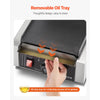 VEVOR Commercial Panini Grill, 1800W Electric Sandwich Panini Maker, Stainless Steel Sandwichs Press Grill with Handle and Temp Control, 8.8x9 in Flat Enamel Plate, for Hamburger Steak Bacon