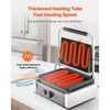 VEVOR Commercial Panini Grill, 1800W Electric Sandwich Panini Maker, Stainless Steel Sandwichs Press with Handle and Temp Control, 13.5x9.3 in Full Grooved Enamel Plate, for Hamburger Steak Bacon