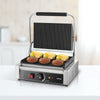 VEVOR Commercial Panini Grill, 1800W Electric Sandwich Panini Maker, Stainless Steel Sandwichs Press with Handle and Temp Control, 13.5x9.3 in Full Grooved Enamel Plate, for Hamburger Steak Bacon