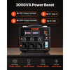 VEVOR Power Converter, 3000W, Durable Step Up/Down Unit, Switches between 110V and 220V, Includes US and EU Outlets plus 5V USB, CE Approved