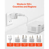 VEVOR Voltage Converter, 220V to 110V, International Universal Travel Adapter with 4 USB Ports (2 USB C), 3 AC Sockets, Plug Power Adapter, Step Down Transformer Outlet Converter, for EU UK AU US