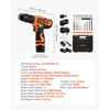 VEVOR Cordless Drill Driver, 5-In-1, Metal Chuck, Dual-Speed Variable, Drill Driver Kit with 2 Lithium Batteries and Charger, Tool Box, for Wood and Metal Drilling, Screw Tightening or Loosening