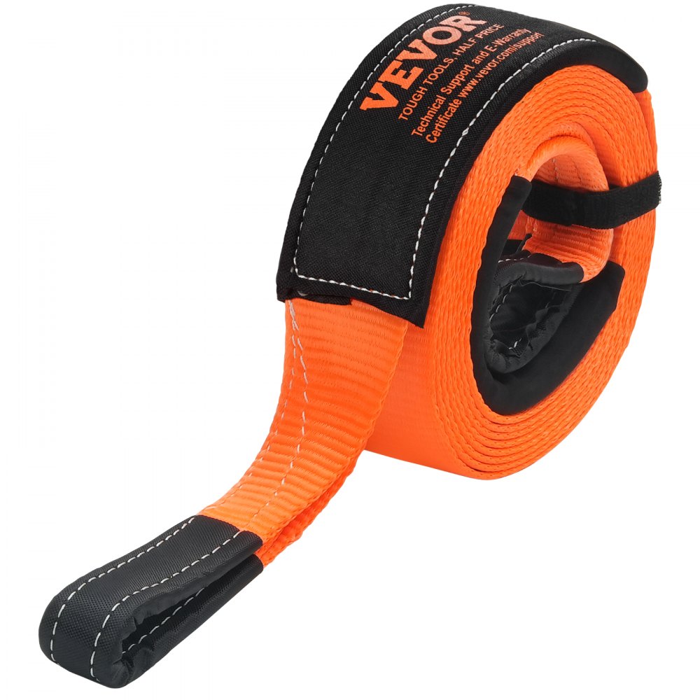 VEVOR Heavy Duty Tow Strap Recovery Kit 3 in x 20 ft (MBS-36,000 lbs) Tree Saver Winch Strap, Triple Reinforced Loop & Protective Sleeves & Storage Bag, 3/4" D-Ring Shackles, for Truck Jeep SUV ATV