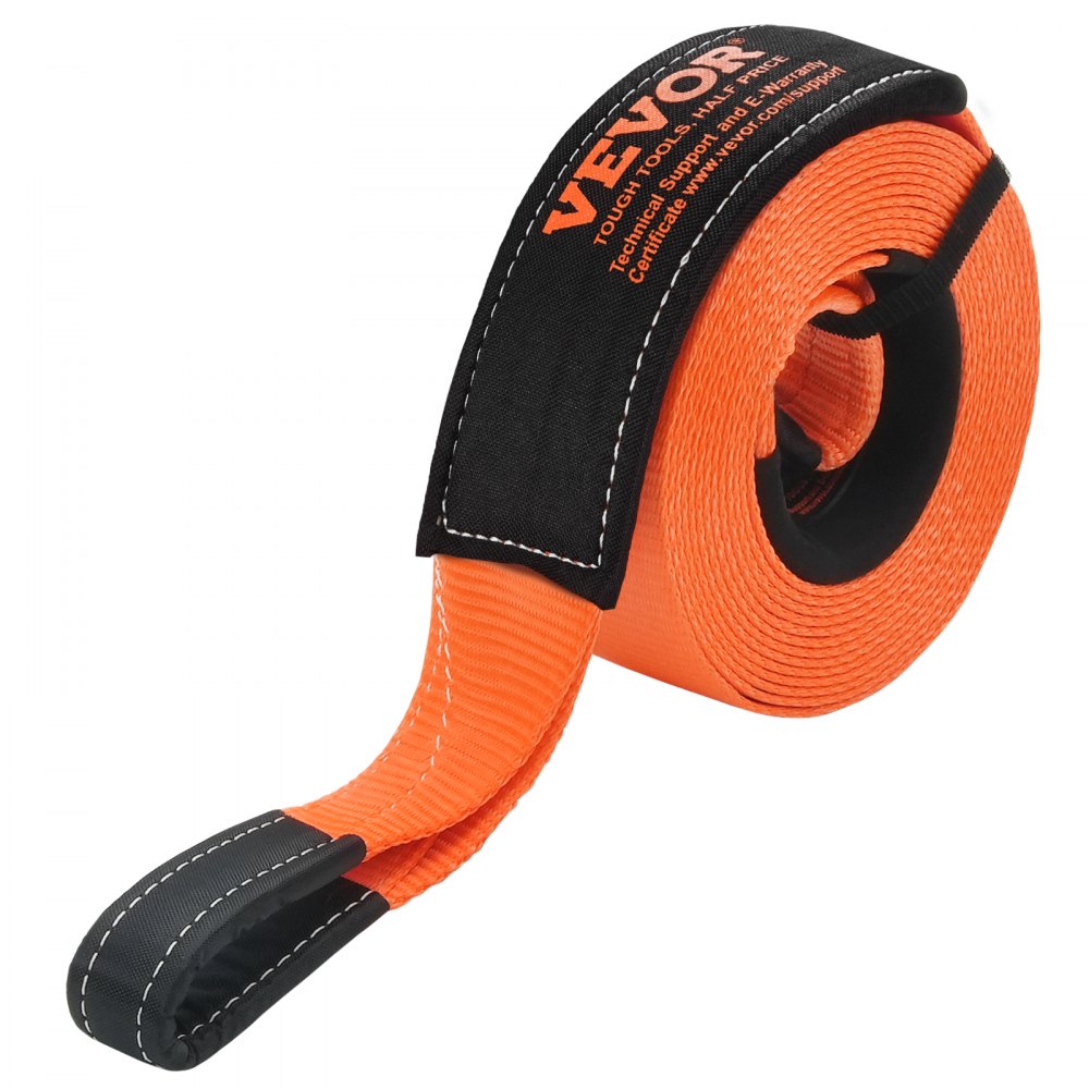 VEVOR Heavy Duty Tow Strap Recovery Kit 3 in x 30 ft (MBS-36,000 lbs) Tree Saver Winch Strap, Triple Reinforced Loop & Protective Sleeves & Storage Bag, 3/4" D-Ring Shackles, for Truck Jeep SUV ATV