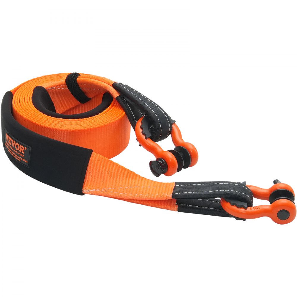 VEVOR Heavy Duty Tow Strap Recovery Kit 3" x 20 ft (MBS-36,000 lbs) Tree Saver Winch Strap, Triple Reinforced Loop & Protective Sleeves & Storage Bag , 3/4" D-Ring Shackles, for Truck Jeep SUV ATV