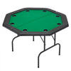 VEVOR Foldable Poker Table, 8 Player 48 in Folding Casino Leisure Table with Padded Rails & Cup Holders, Octagonal Portable Game Tables with Felt & Metal Legs, for Texas Hold'em Game and Blackjack