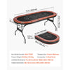 VEVOR Foldable Poker Table, 8 Player 72 in Folding Casino Leisure Table with Padded Rails and Cup Holders, Oval Portable Game Tables with Felt & Metal Legs, for Texas Hold'em Game and Blackjack