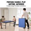 VEVOR Ping Pong Table, Mid-Size Table Tennis Game, Indoor MDF Table Tennis Table, Foldable Portable Complete Ping Pong Table Set with Net, 2 Paddles, 3 Balls, Carry Bag, Handle (No Assembly Required)