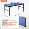 VEVOR Ping Pong Table, Mid-Size Table Tennis Game, Indoor MDF Table Tennis Table, Foldable Portable Complete Ping Pong Table Set with Net, 2 Paddles, 3 Balls, Carry Bag, Handle (No Assembly Required)