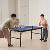 VEVOR Ping Pong Table, Mid-Size Table Tennis Game, Indoor MDF Table Tennis Table, Foldable Portable Complete Ping Pong Table Set with Net, 2 Paddles, 3 Balls, Carry Bag, Handle (No Assembly Required)