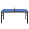 VEVOR Ping Pong Table, Mid-Size Table Tennis Game, Indoor MDF Table Tennis Table, Foldable Portable Complete Ping Pong Table Set with Net, 2 Paddles, 3 Balls, Carry Bag, Handle (No Assembly Required)