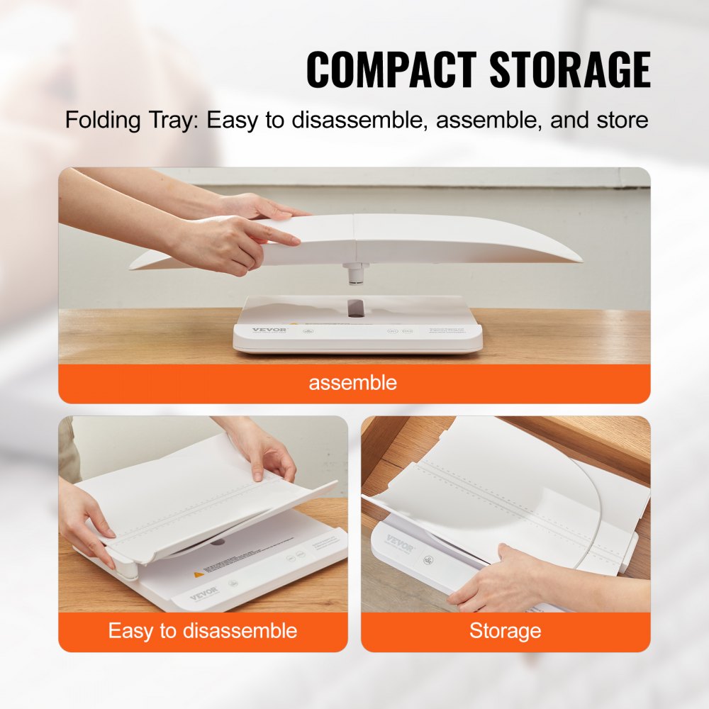 VEVOR Baby Scale, 2-in-1 Infant Weight Scale with Detachable Tray, Digital Baby Scale for Weighing with Hold & Tare Function, 5 Units for Babies, Toddler, Pet, 66LBS Capacity (3 x Battery Included)