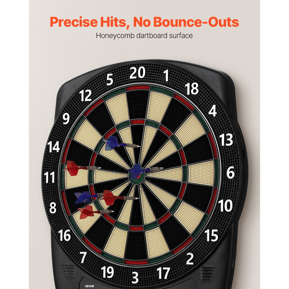 VEVOR Electronic Dart Board, 13.5" Target Dartboard with 43 Games & 200+ Variations for Up to 8 Players, 6 Dart Shafts with Flights & 50 Soft Tips, Color LCD Scoring Screen for Home Party Game Rooms