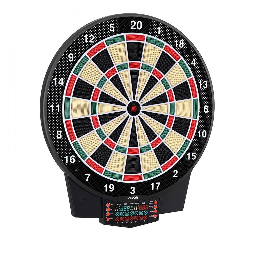 VEVOR Electronic Dart Board, 15.5" Target Dartboard with 43 Games & 320+ Variations for Up to 8 Players, 6 Dart Shafts with Flights & 50 Soft Tips, Color LCD Scoring Screen for Home Party Game Room