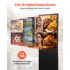 VEVOR 43 in Indoor Digital Signage Floor Standing Advertising Display Kiosk, with WiFi HDMI/USB Input Android OS, 178° Wide View, LCD Screen Interactive Monitor, Mobile Commercial Totem Poster