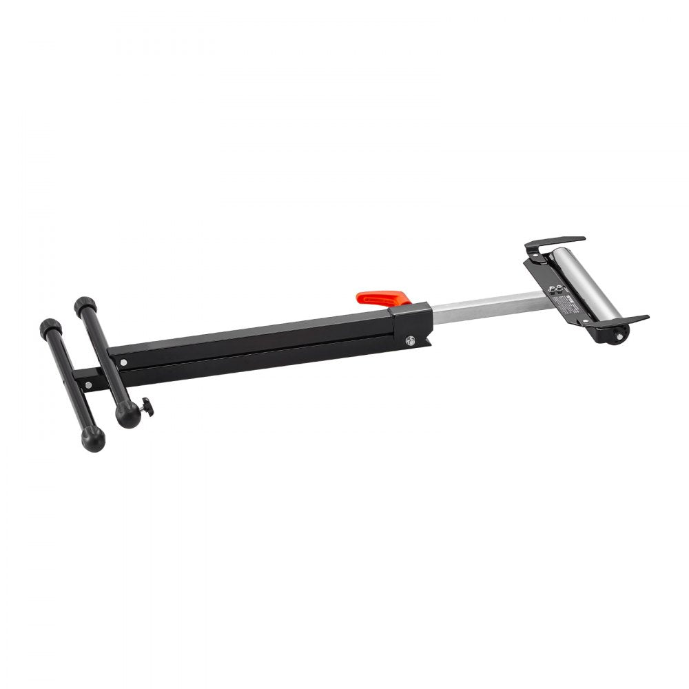 VEVOR Roller Stand, 250 lb Load Capacity, 27 in-43 in Adjustable Height, Folding Heavy Duty with Edge Guides & 11.5 in Polished Steel Roller Head, for Table Saw Outfeed Woodworking Extension Support