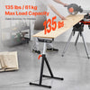 VEVOR 2-Pack Roller Stands, 135 lb Load Capacity, 26.8-42.5'' Adjustable Height, Folding Heavy Duty Design with 11.5 in Polished Steel Roller Head, for Table Saw Outfeed Woodworking Extension Support
